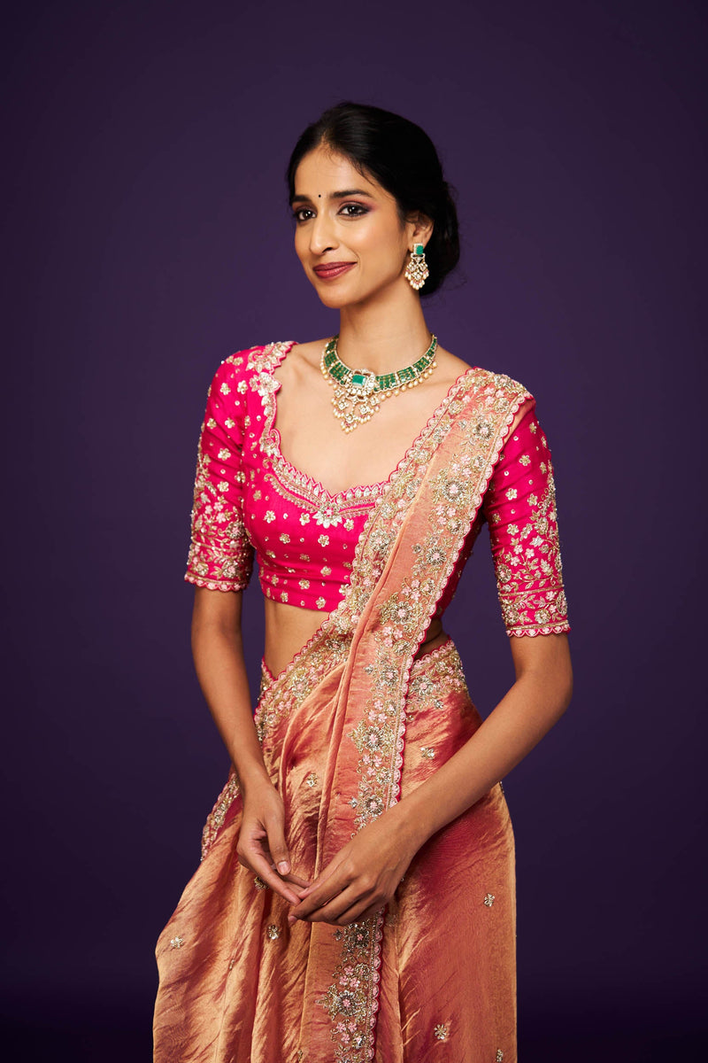 Maya Tissue Embroidery Only Saree