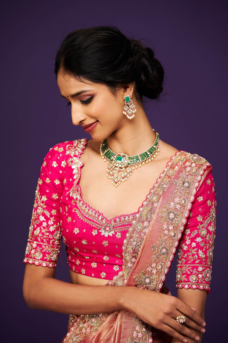 Maya Tissue Embroidery Only Saree