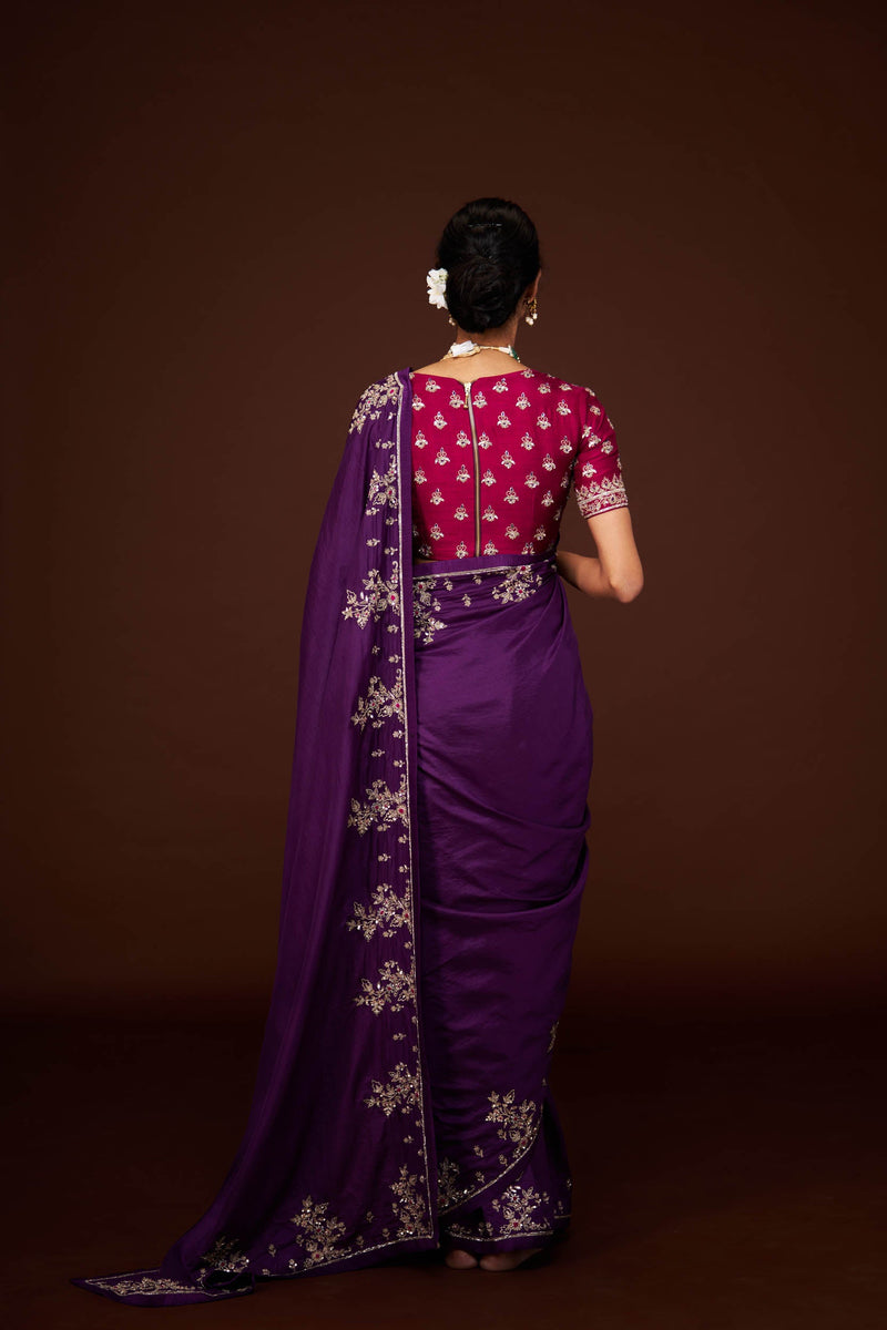 Madana Embroidered Saree and Blouse Set