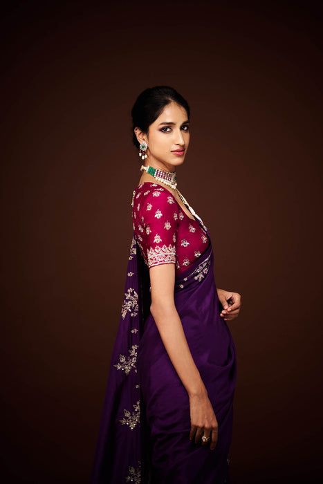 Madana Embroidered Saree and Blouse Set