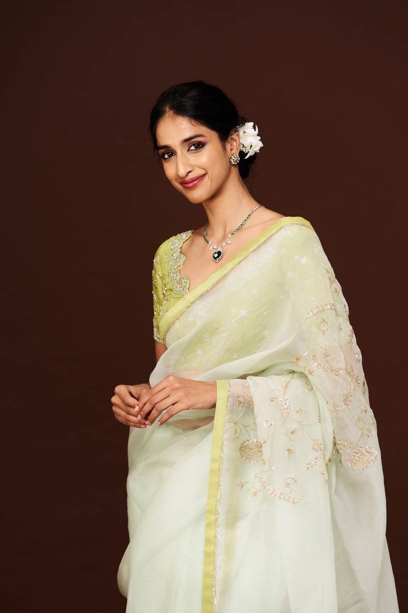 Nilaa Organza Saree and Blouse Set