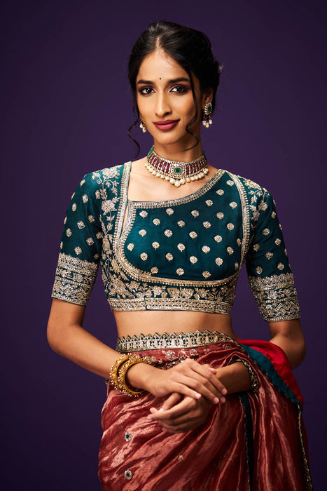 Tarangini Tissue Embroidery Only Saree