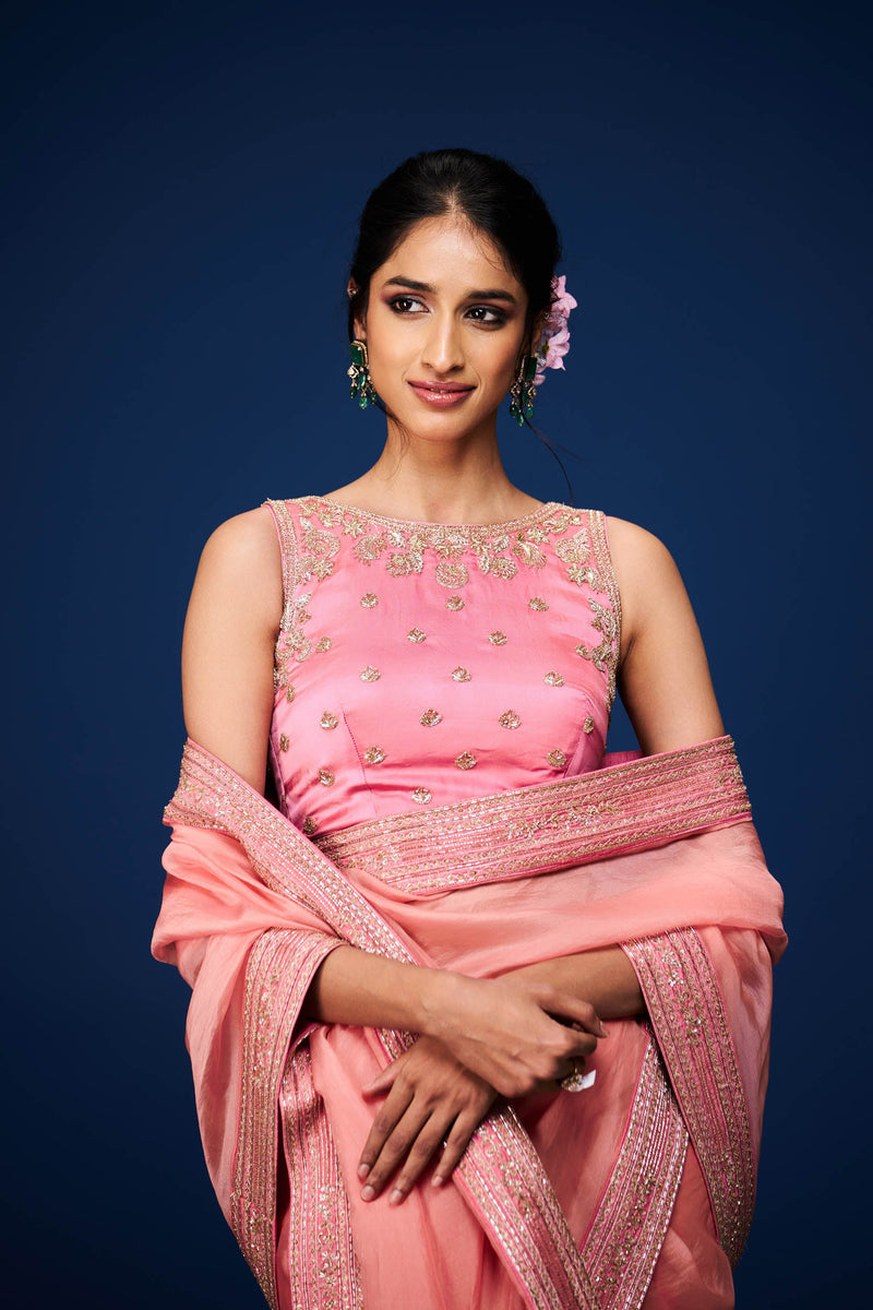 Kusuma Embroidered Saree and Blouse