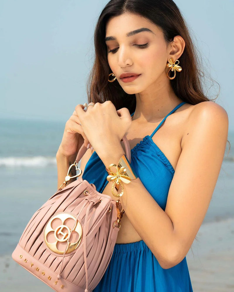 Oh Poppi Bucket Bag in Dusky Pink