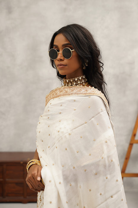 white embroidered suit set