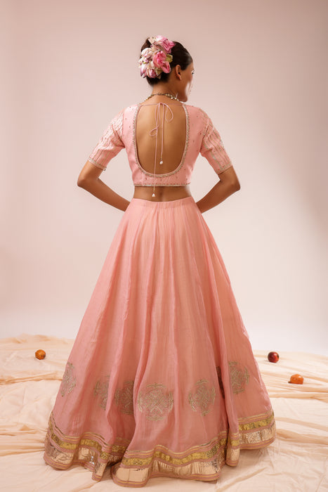 Kamalika Pink Embroidered Lehenga