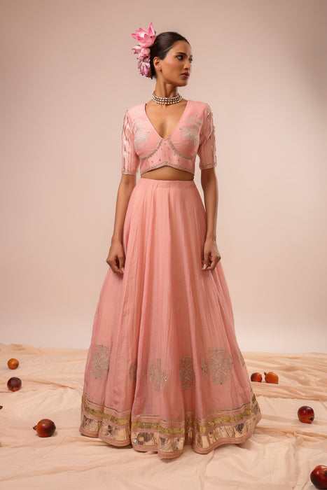 Kamalika Pink Embroidered Lehenga