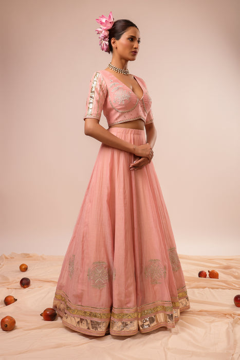 Kamalika Pink Embroidered Lehenga