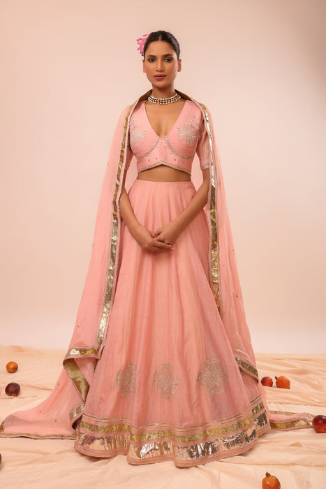 Kamalika Pink Embroidered Lehenga