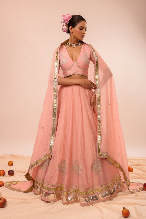 Kamalika Pink Embroidered Lehenga