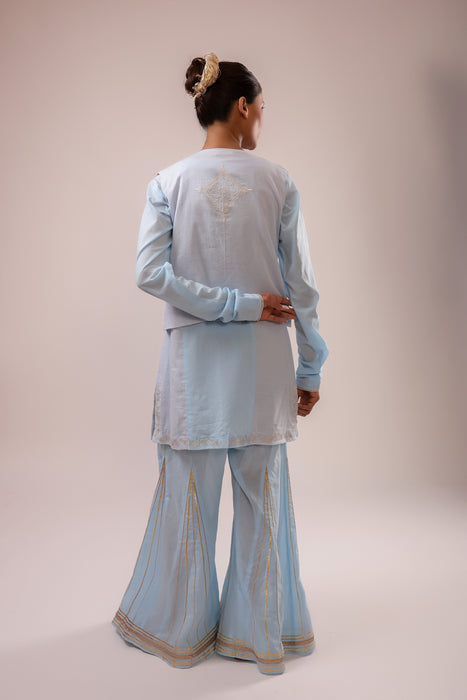 Sharara Embroidered Jacket Set