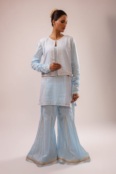 Sharara Embroidered Jacket Set