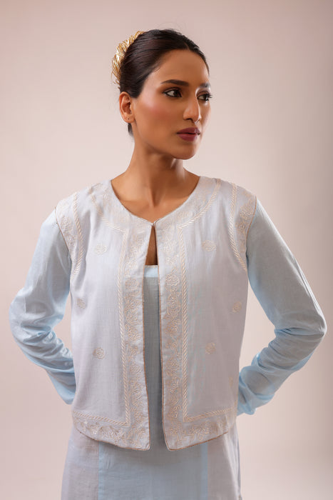 Sharara Embroidered Jacket Set