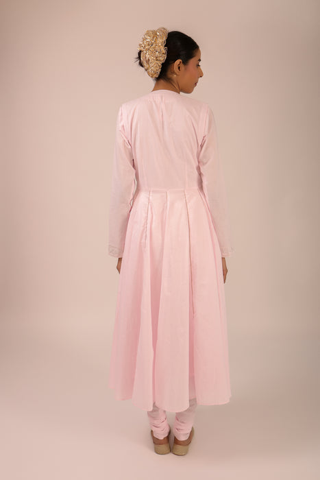 Cotton Long Anarkali Jacket Suit Set