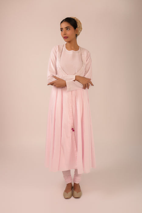 Cotton Long Anarkali Jacket Suit Set