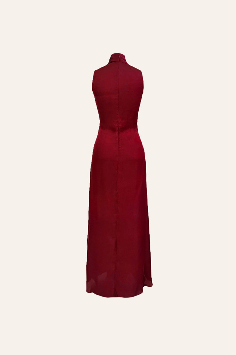 Kiara Draped Dress in Red