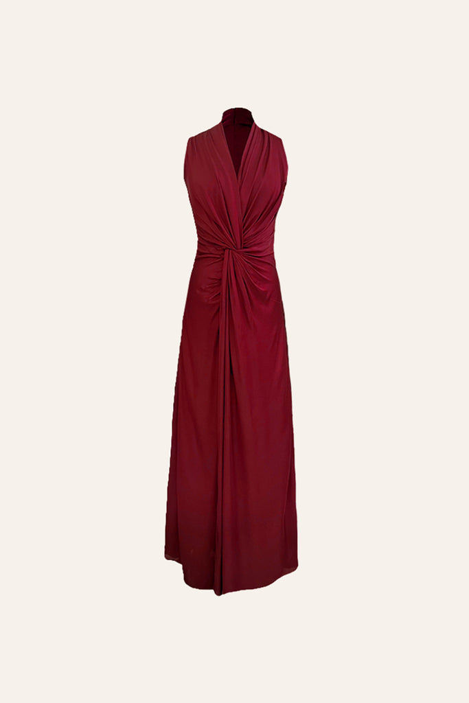 Kiara Draped Dress in Red — GAIA by Archie