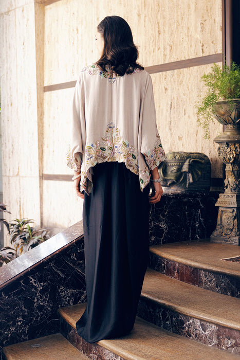 BOXY TOP WITH DRAPED SKIRT