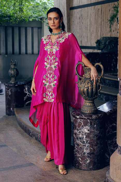 SIGNATURE KAFTAN PAIRED WITH DRAPED SKIRT