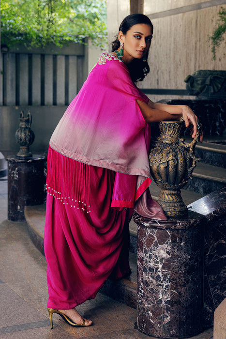 SIGNATURE KAFTAN PAIRED WITH DRAPED SKIRT