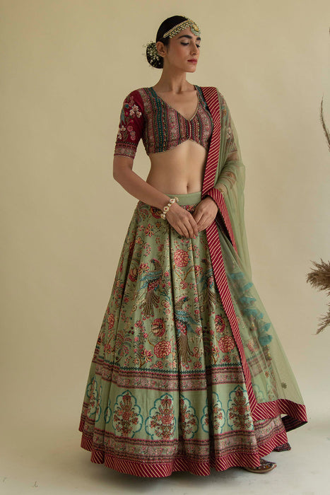 Bageecha Peacock Lehenga