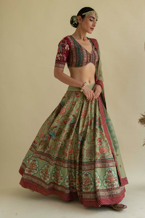 Bageecha Peacock Lehenga