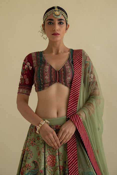 Bageecha Peacock Lehenga