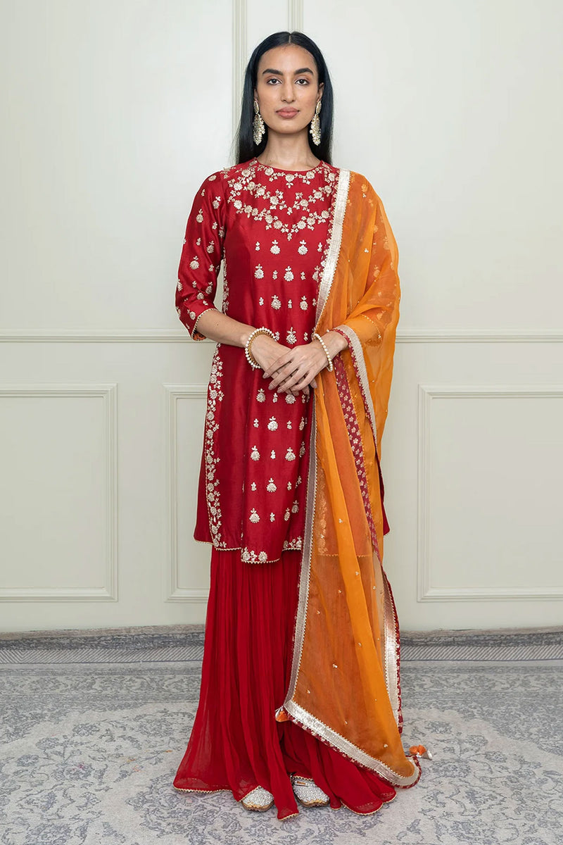 Shahira- A-Line kurta with garara and dupatta