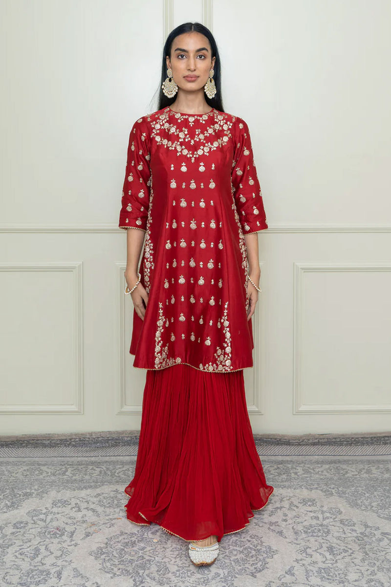 Shahira- A-Line kurta with garara and dupatta