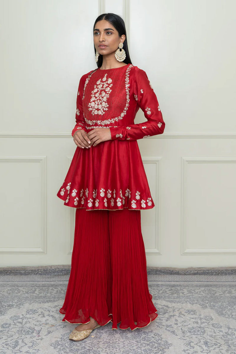 Shahana- Peplum kurta with garara and dupatta