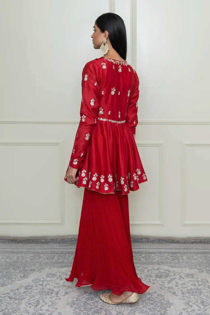 Shahana- Peplum kurta with garara and dupatta