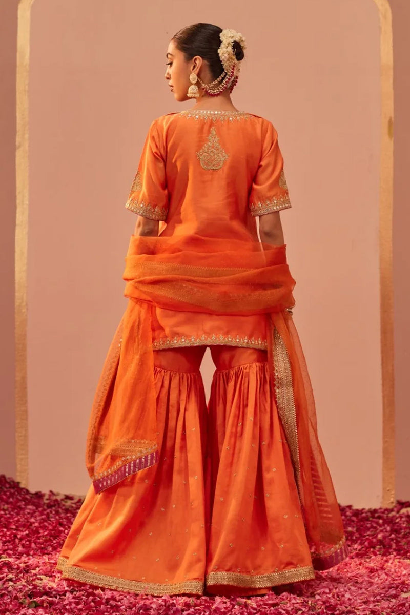 SUHAIR- SHORT KURTA WITH GARARA AND DUPATTA