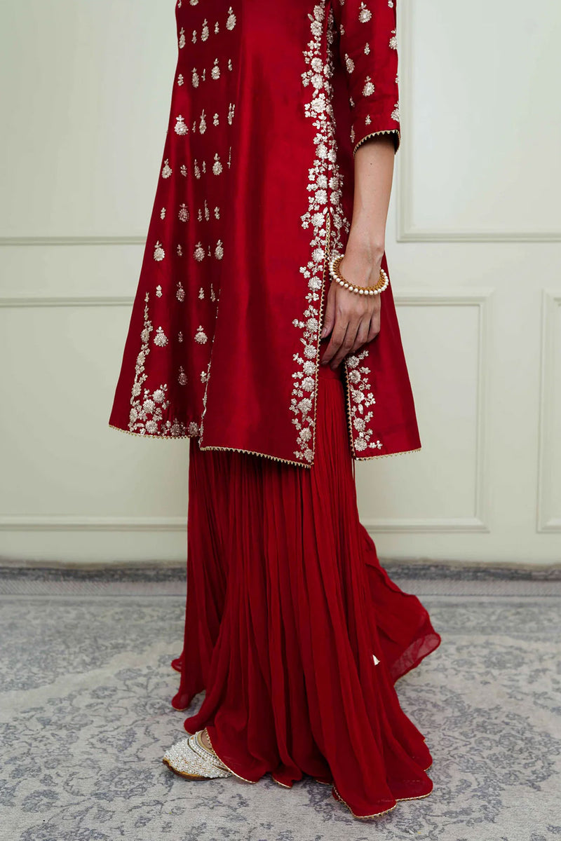 Shahira- A-Line kurta with garara and dupatta