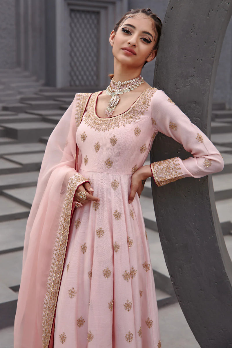 Cameo pink Anarkali set