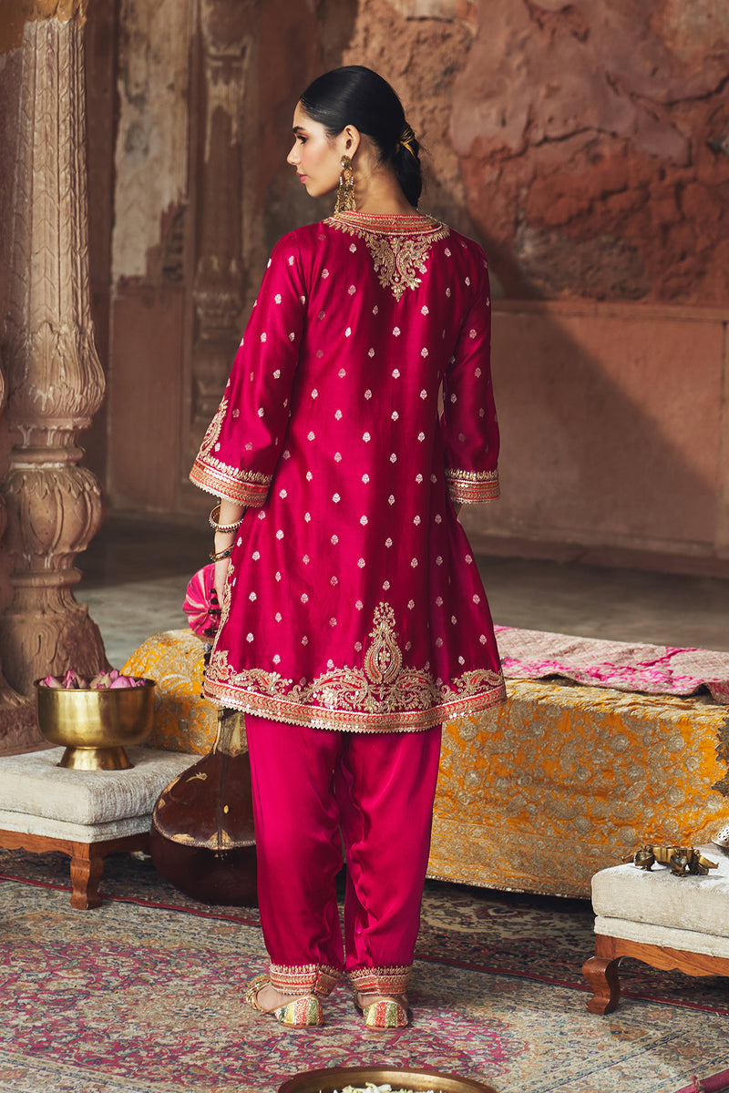 MEHWISH - HOTPINK SHORT KURTA WITH SALWAR AND DUPATTA