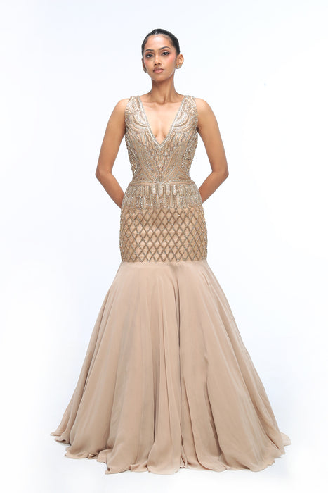 Golden Mirage Mermaid Gown
