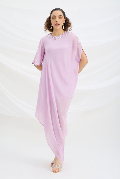 LILAC DRAPE DRESS