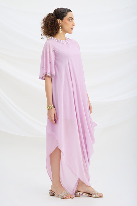 LILAC DRAPE DRESS