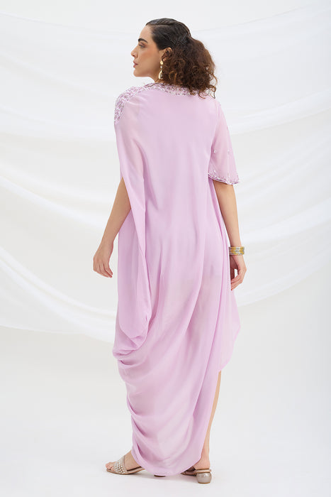 LILAC DRAPE DRESS