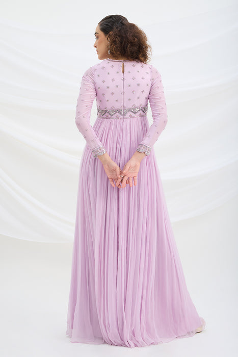 LILAC EMBROIDERED DRESS WITH DUPATTA