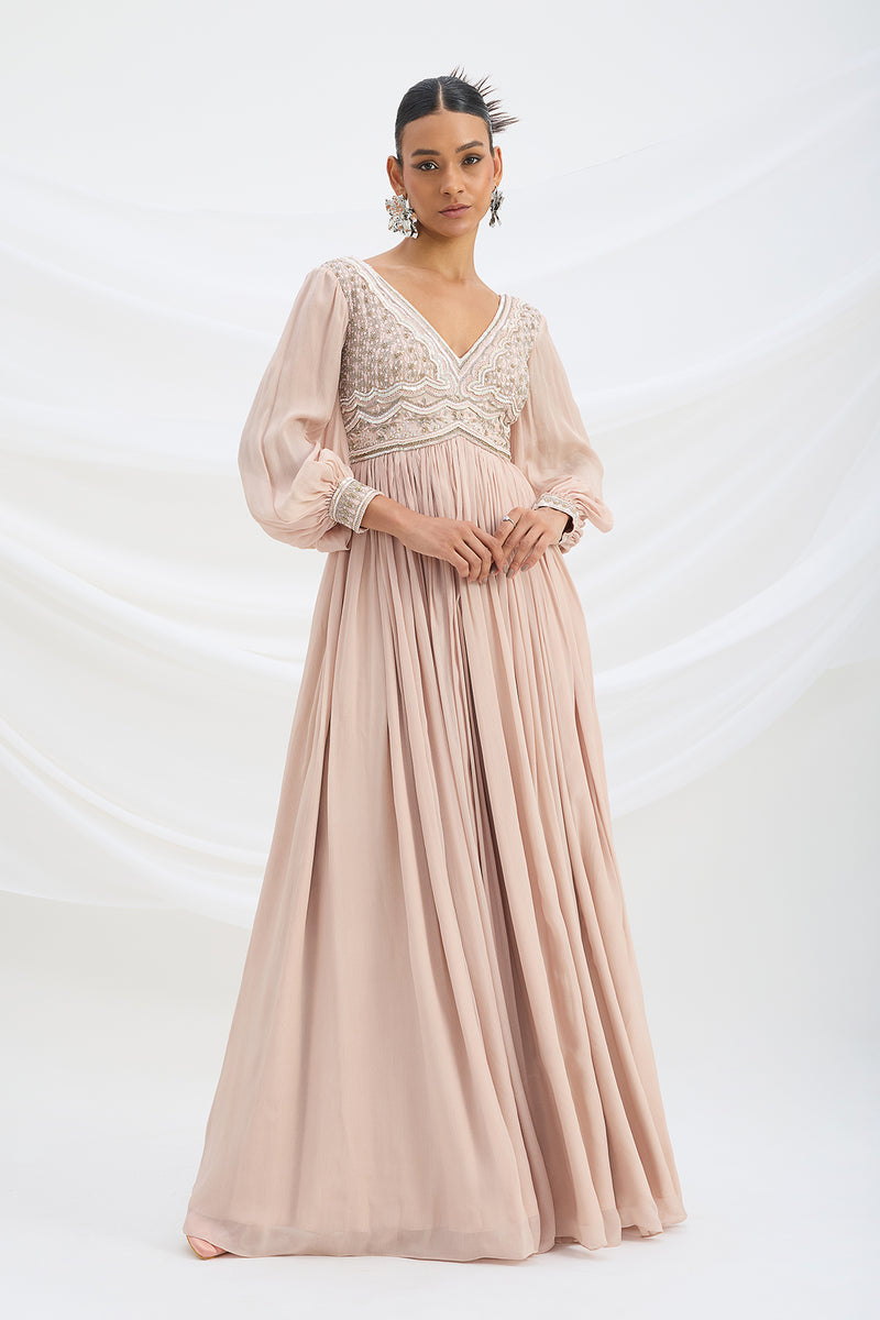 LIGHT PINK EMBROIDERED DRESS