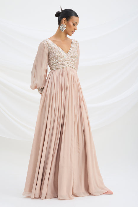 LIGHT PINK EMBROIDERED DRESS