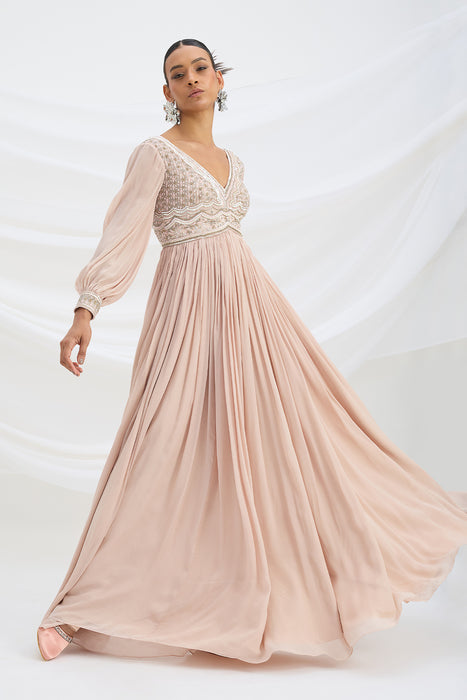 LIGHT PINK EMBROIDERED DRESS