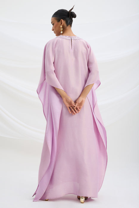 EMBROIDERED LILAC KAFTAN WITH BOTTOM