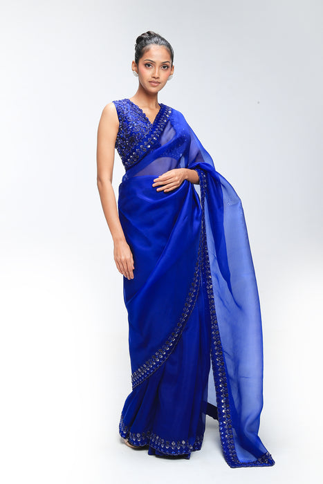 Blue horizon Gleam Saree