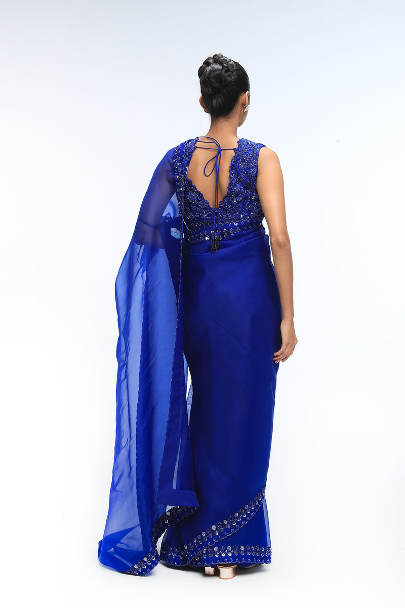 Blue horizon Gleam Saree