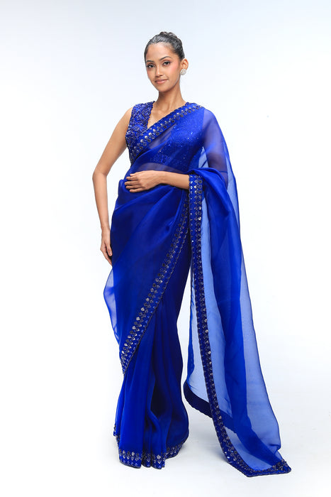 Blue horizon Gleam Saree