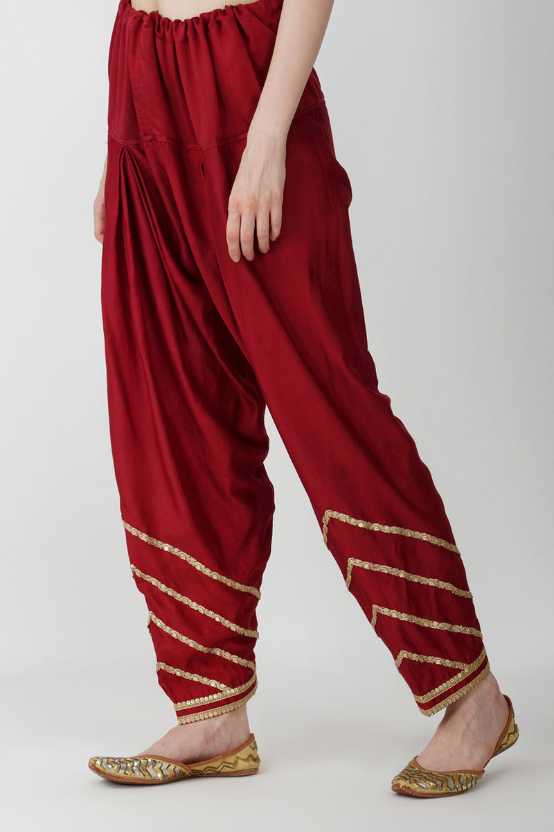 mahroon -rustic Charm Frock-Style Anarkali Suit Set