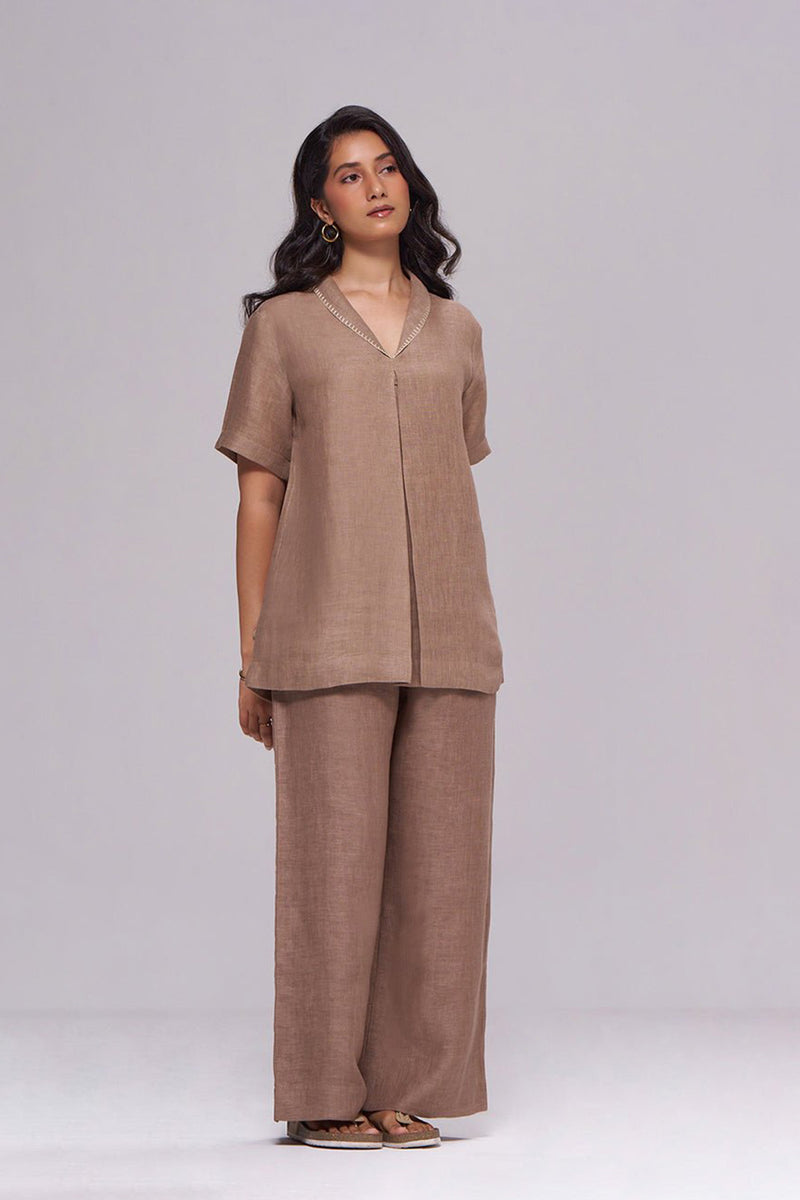 Milk Chocolate Pure Linen Co-ord Set