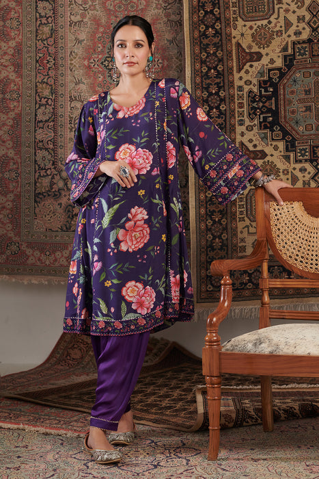 Chintz Old purple Kurta Set of 3